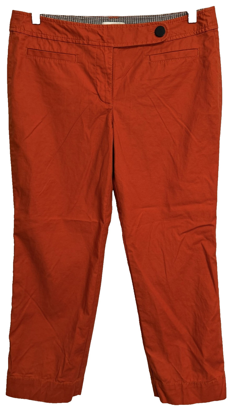 Ann Taylor LOFT Marisa Pants Women's 8 Burnt Houndstooth Trim Stretch Classic